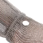 XYEHS 316 Stainless Steel Chainmail Long-Cuff Five Finger Glove With Width Spring Strap, Ambidextrous - Image 4