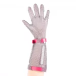 XYEHS 316 Stainless Steel 15CM Long Cuff Five Finger Glove With Textile/Plastic Strap, Ambidextrous - Image 2