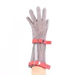 XYEHS 316 Stainless Steel 15CM Long Cuff Five Finger Glove With Textile/Plastic Strap, Ambidextrous - Image 3