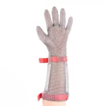 XYEHS 316 Stainless Steel 15CM Long Cuff Five Finger Glove With Textile/Plastic Strap, Ambidextrous - Image 4
