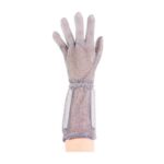 XYEHS 316 Stainless Steel 15CM Long-Cuff Five Finger Glove With Spring Strap, Ambidextrous