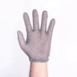 XYEHS 316 Stainless Steel Chainmail Short Five Finger Glove With Spring/Hook Strap, Ambidextrous - Image 2