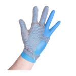 XYEHS 316 Stainless Steel Chainmail Three-Finger Glove With Hook Strap, Ambidextrous