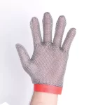 XYEHS 316 Stainless Steel Chainmail Short Five Finger Glove With Nylon Textile/Plastic Strap, Ambidextrous - Image 3