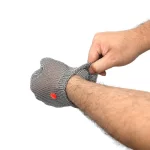 XYEHS 316 Stainless Steel Chainmail Short Five Finger Glove With Wide Spring, Ambidextrous - Image 3