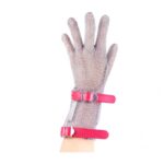 XYEHS 316 Stainless Steel 8CM Long Cuff Five Finger Glove With Nylon Textile/Plastic Strap, Ambidextrous