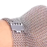 XYEHS 316 Stainless Steel Chainmail Short Five Finger Glove With Spring/Hook Strap, Ambidextrous - Image 6
