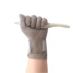 XYEHS 316 Stainless Steel 8CM Long-Cuff Five Finger Glove With Spring/Hook Strap, Ambidextrous - Image 2