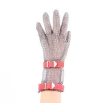 XYEHS 316 Stainless Steel 8CM Long Cuff Five Finger Glove With Nylon Textile/Plastic Strap, Ambidextrous - Image 3