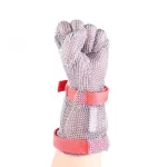 XYEHS 316 Stainless Steel 8CM Long Cuff Five Finger Glove With Nylon Textile/Plastic Strap, Ambidextrous - Image 4