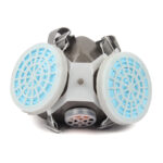 XYEHS FC-301-3 Reusable Half Face Respirator Mask with 2x Dust Fliter Cartridges Face Cover Shield for Woodworking, Painting, Polishing, Welding - Image 2