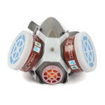 XYEHS FD-402 Reusable Half Face Respirator Mask with 2x Gas Fliter Cartridges Face Cover Shield for Organic Gases, Vapors