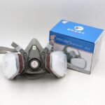 XYEHS FD-410 Reusable Half Face Respirator Mask with 2x Gas Fliter Cartridges & 2 Filter Cotton Face Shield for Organic Gases, Vapors - Image 4