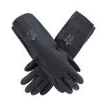 DELTA VE510  38cm Full Neoprene Coating Chemical Resistant Safety Work Gloves with Cotton Flocking Lining, Anti-Slip Palm, Acid & Alkali Resistant, Oil Resistant