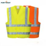 Portwest C470 Orange/Yellow High-Vis Vest for Rail & General Use | Lightweight & Certified