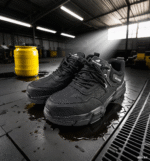 XYEHS XF10023 eco-friendly microfiber leather Low Profile Safety Work Shoes with Rubber-Plastic Sole, Steel Toe Cap, Impact & Puncture Resistant Work Sneakers - Image 2