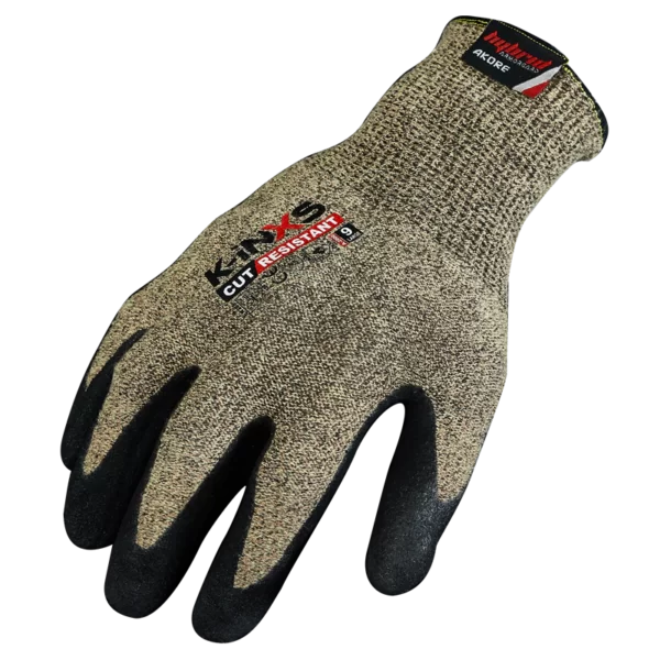 INXS A-5000 Cut Resistant Safety Work Gloves, Puncture Resistant, 13 Gauge Aramid/Basalt Liner with Nano Nitrile Coating on Palm, Hybrid Armorgard™ Akore Fiber, ANSI CUT A5, Medium Cut Protection, Oily Grip