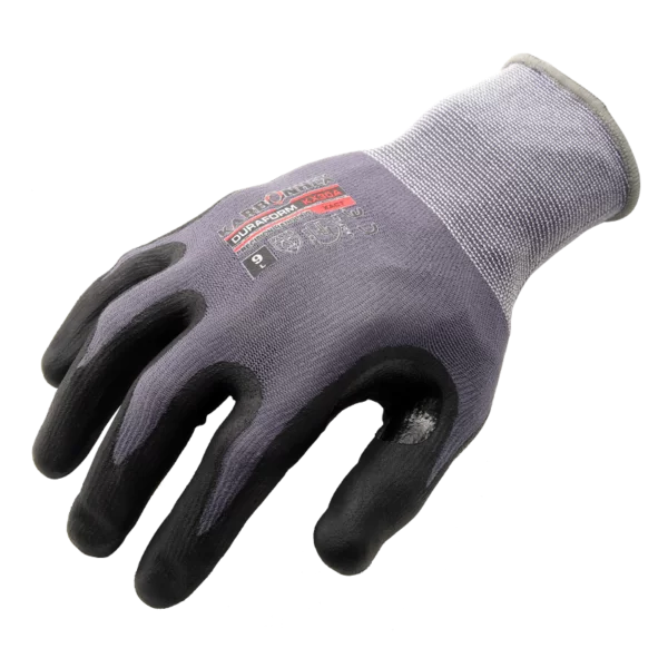 INXS KX-30A General Work Gloves, Reinforced Thumb Crotch, Fusion PU/Nitrile Dipped Palm, 15 Gauge Nylon Shell, Secure Grip