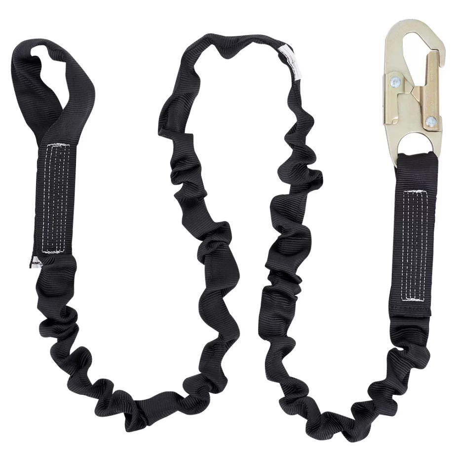 XYEHS EPI-21004A 6ft Safety Fall Protection Anchoring Strap for Tool Tethering with Snap Hook, Single Leg Internal Shock Absorbing, Heavy-Duty Webbing - Image 1
