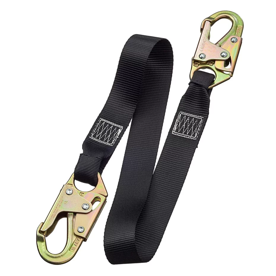 XYEHS EPI-53004 Fall Protection Restraint Lanyard with Snap Hooks, 4 ft Single Leg Webbing Strap, No Shock Absorber - Image 1