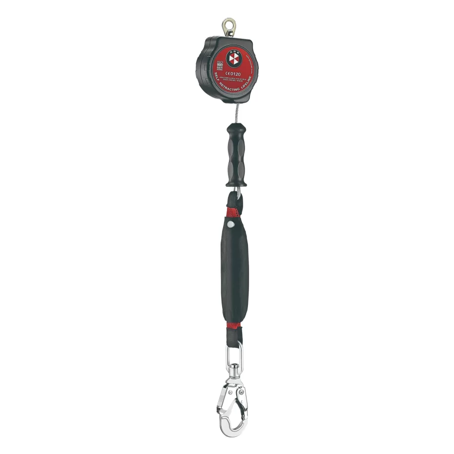 XYEHS FS8008 5m Fall Protection Fall Arrest Self Retracting Lifeline (SRL) with Galvanized Steel Cable, Steel Snap Hook, Quick-Action Braking System, YoYo Cable, Integral Energy Absorption System - Image 1