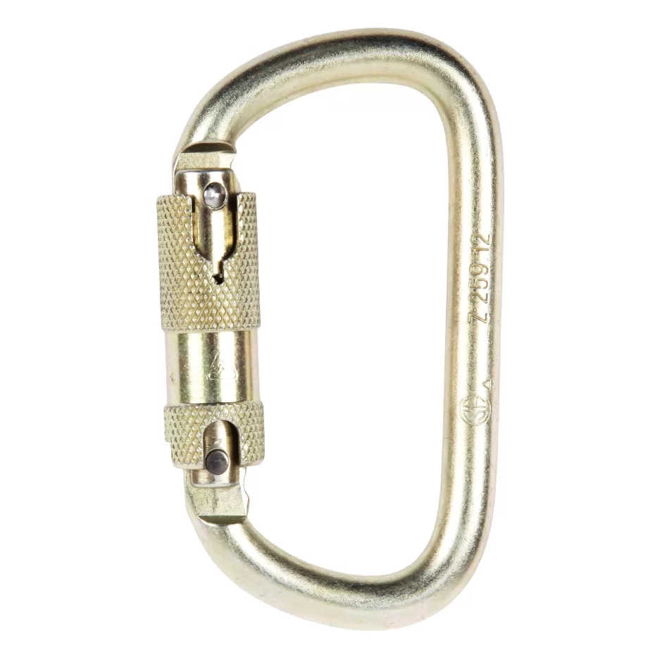 XYEHS C402A Alloy Steel Self Closing & Twisted Auto Lock Climbing Carabiner, D Shape Style 1.02" Gate Opening, Heavy Duty Keychain Carabiner Clip - Image 1
